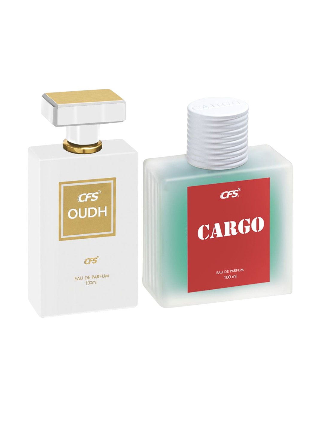 

CFS Code Black Eau De Parfum & Cargo Khakhi Long lasting Perfume-100 Ml Each, White