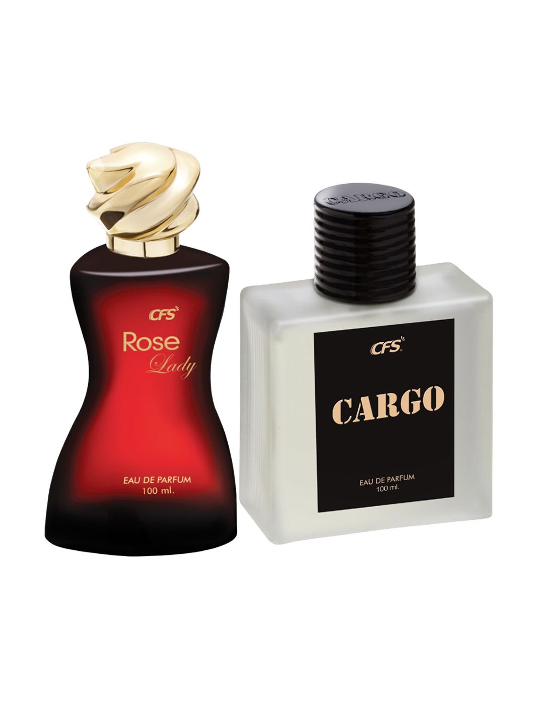 

CFS Set Of 2 Rose Lady & Cargo Black Long Lasting Eau De Parfum - 100ml Each, Red