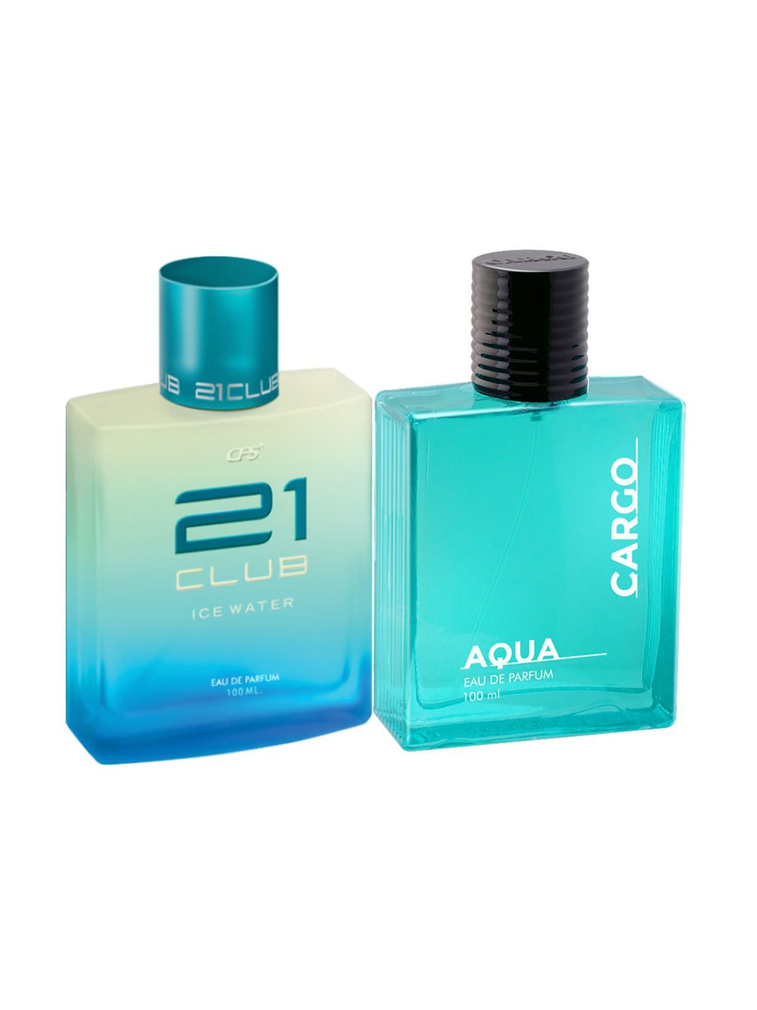 

CFS Ice Water & Cargo Aqua Set Of 2 Long Lasting Eau De Parfum - 100ml Each, Blue