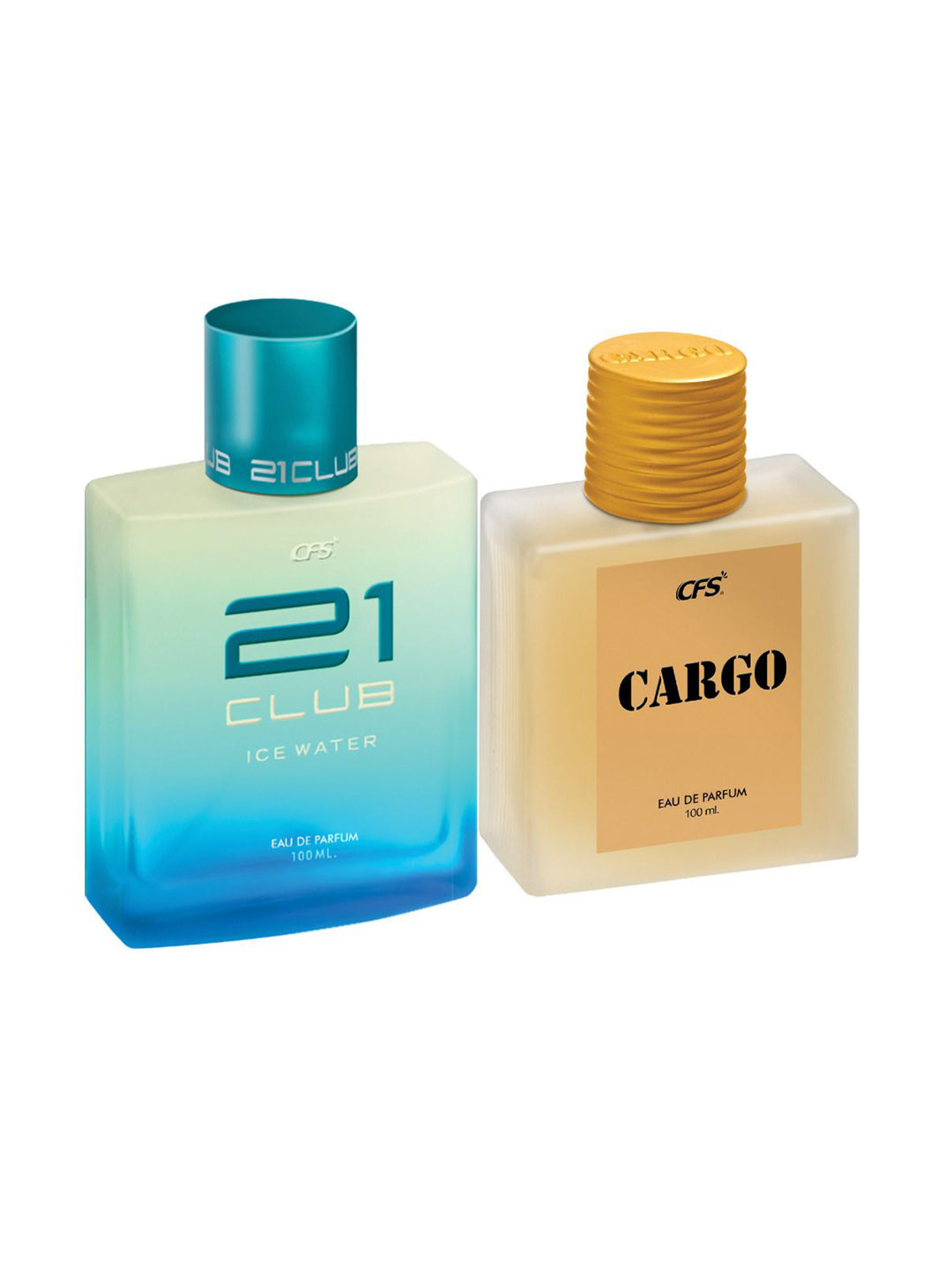 

CFS Ice Water & Cargo Khakhi Set Of 2 Long Lasting Eau De Parfum - 100ml Each, Blue