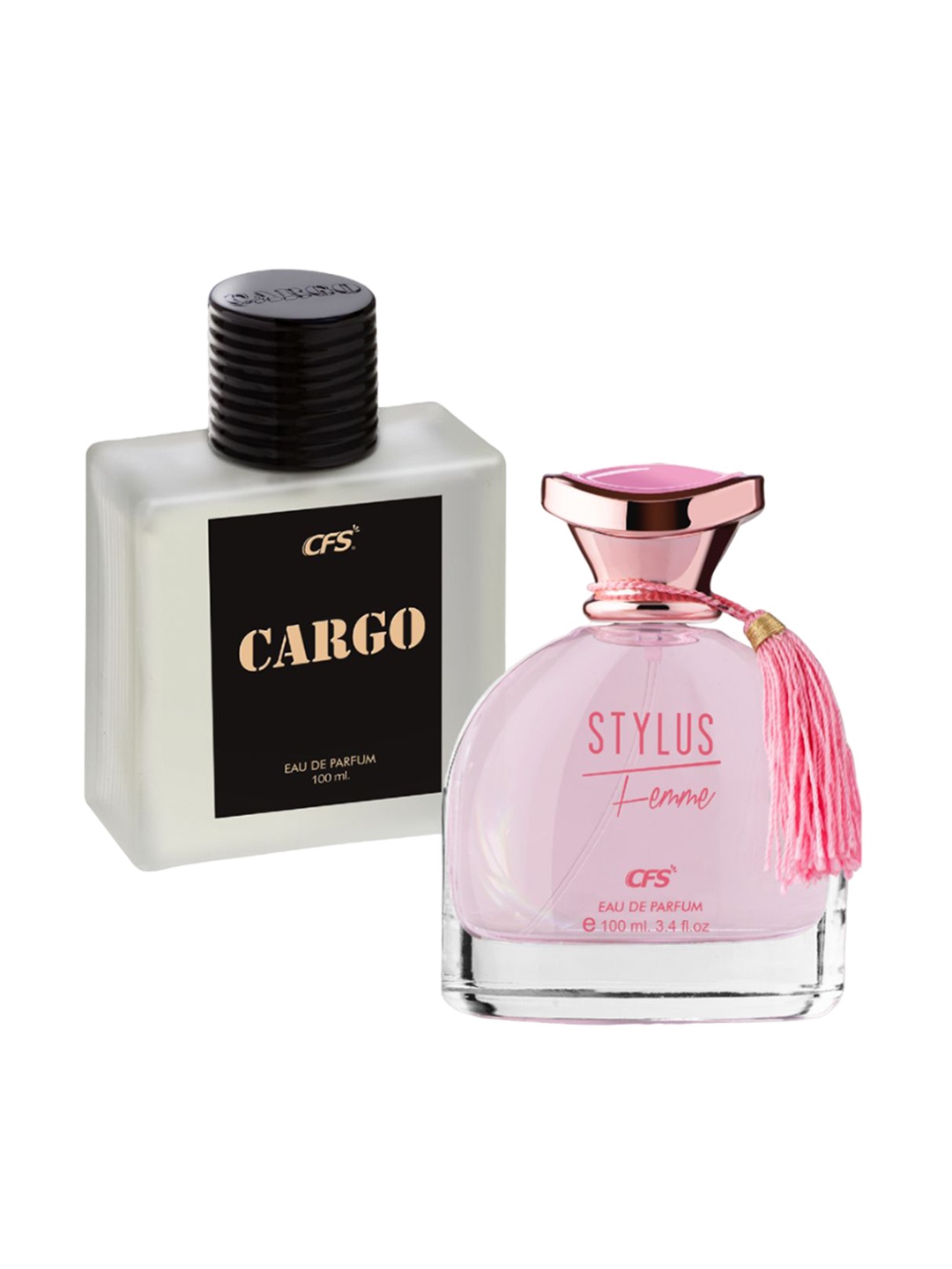 

CFS Cargo Black & Stylus Set Of 2 Long Lasting Eau De Parfum - 100ml Each, Pink