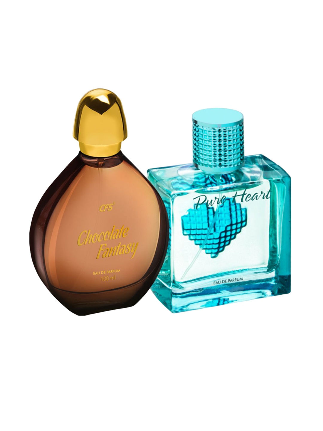 

CFS Set of Chocolate Fantasy & Pure Heart Blue Long Lasting Eau De Parfum - 100 ml each, Brown