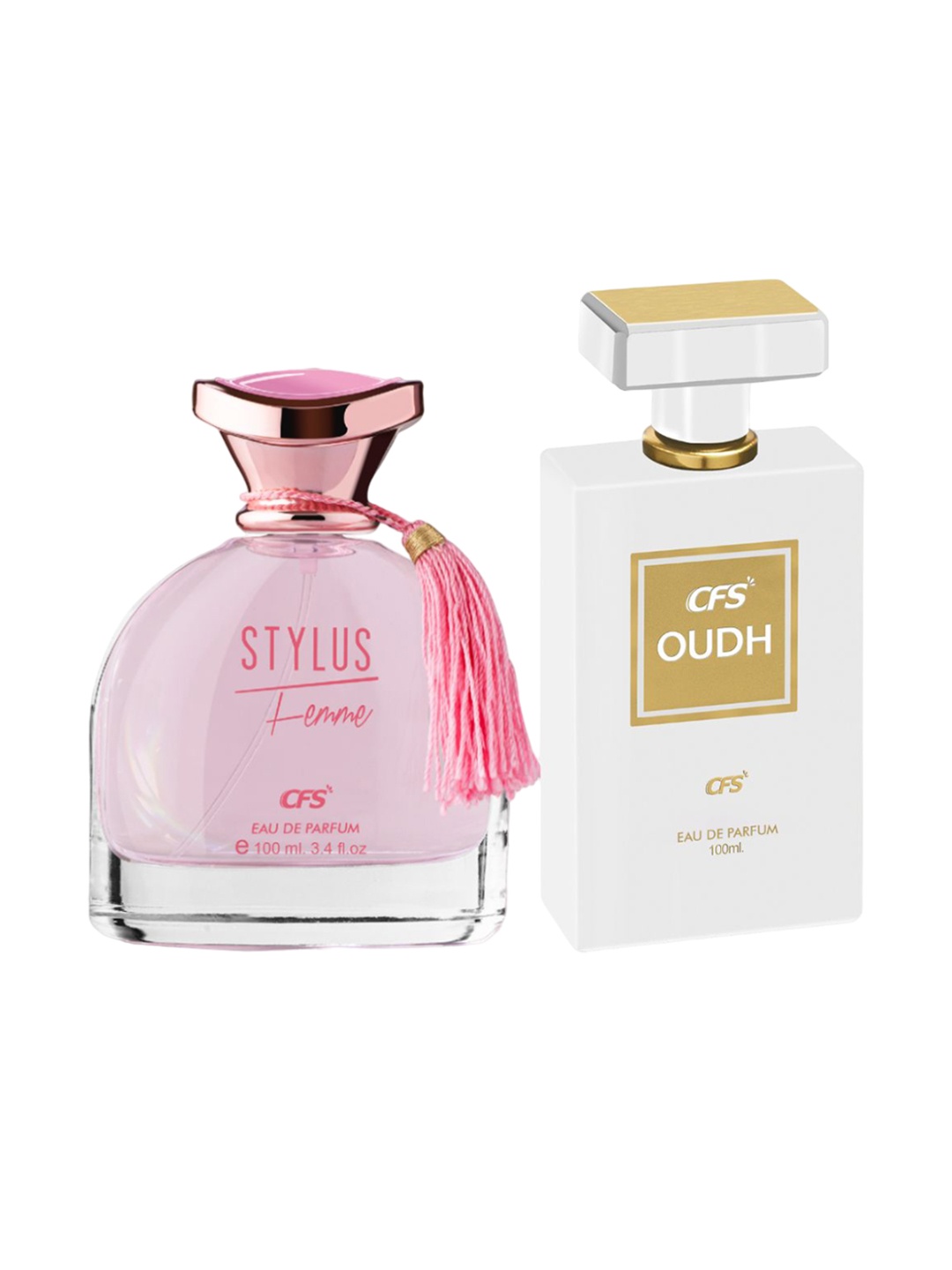 

CFS Oudh White & Stylus Set Of 2 Long Lasting Eau De Parfum - 100ml Each, Pink