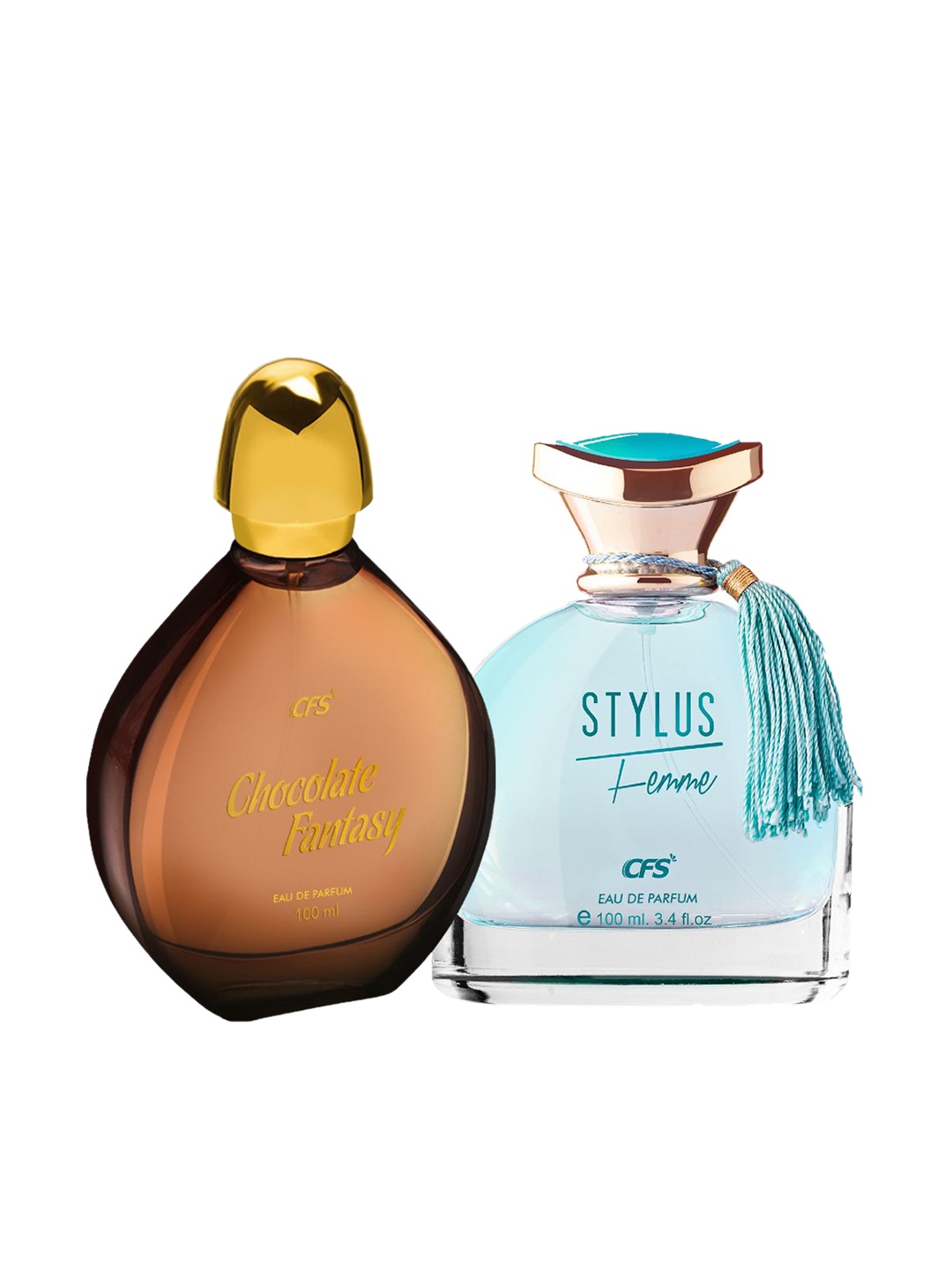 

CFS Set Of 2 Chocolate Fantasy & Stylus Blue Long Lasting Eau De Parfum - 100ml Each, Brown