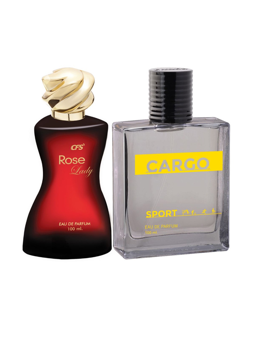 

CFS Set of Rose Lady & Cargo Sports Long Lasting Eau De Parfum - 100 ml each, Red