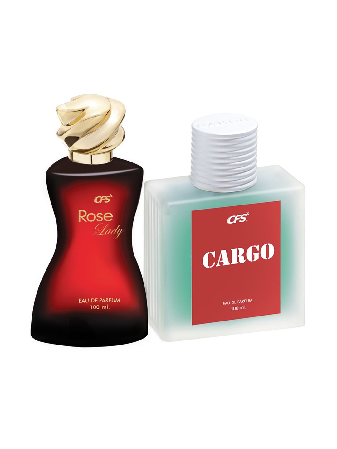 

CFS Rose Lady & Cargo Blue Set Of 2 Long Lasting Eau De Parfum - 100ml Each, Red