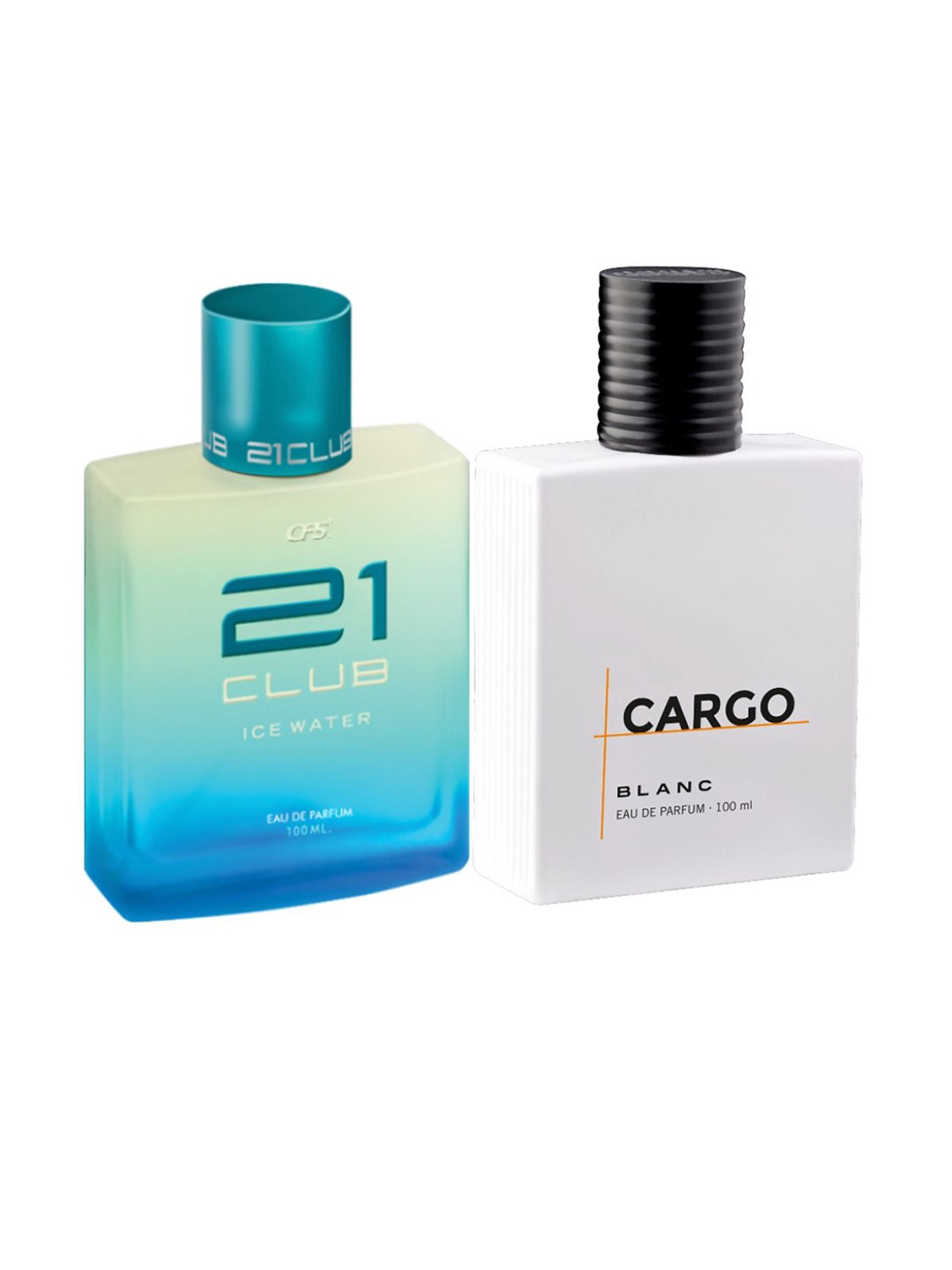 

CFS Ice Water & Cargo Blanc Set Of 2 Long Lasting Eau De Parfum - 100ml Each, Blue