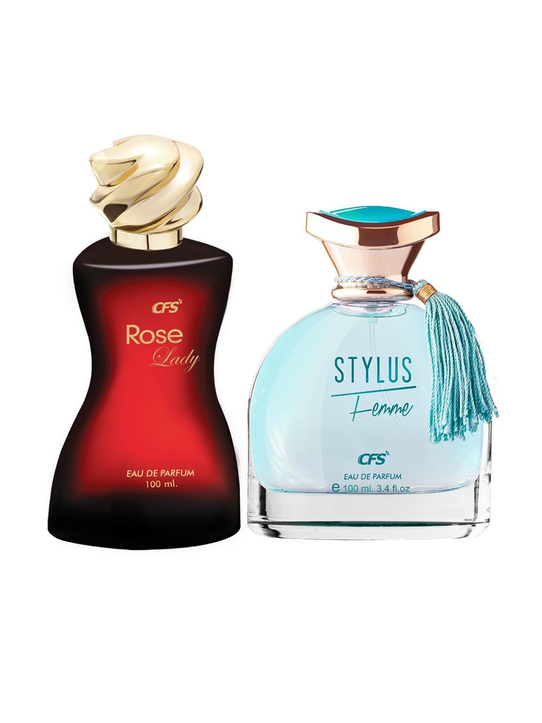 

CFS Rose Lady & Stylus Blue Set Of 2 Long Lasting Eau De Parfum - 100ml Each, Red