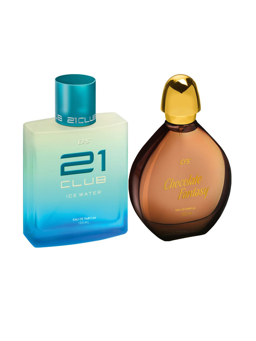

CFS Set Of 2 Chocolate Fantasy & Ice Water Long Lasting Eau De Parfum - 100ml Each, Blue