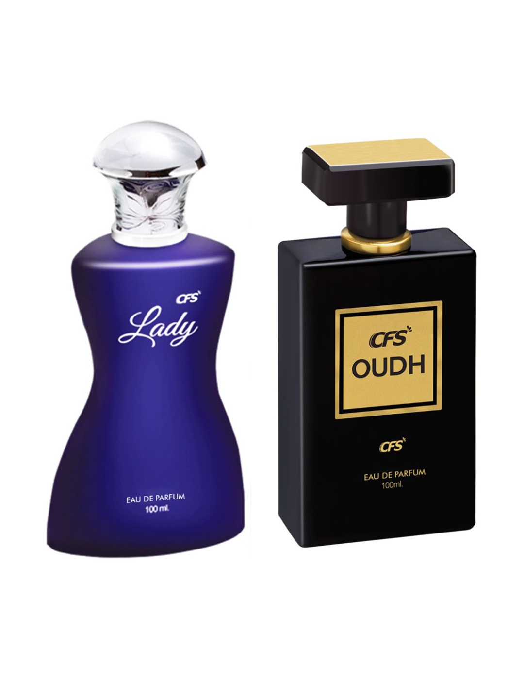 

CFS Lady & Oudh Black Set Of 2 Long Lasting Eau De Parfum - 100ml Each, Blue