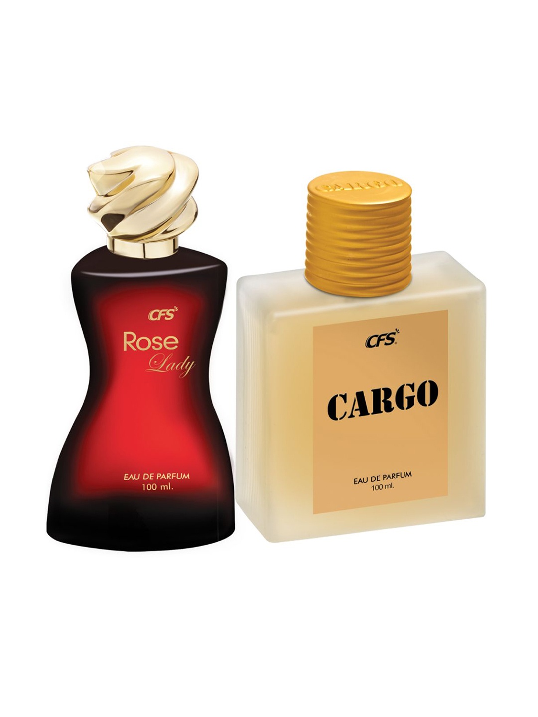 

CFS Set of Rose Lady & Cargo Khakhi Long lasting Eau De Parfum - 100 ml each, Red