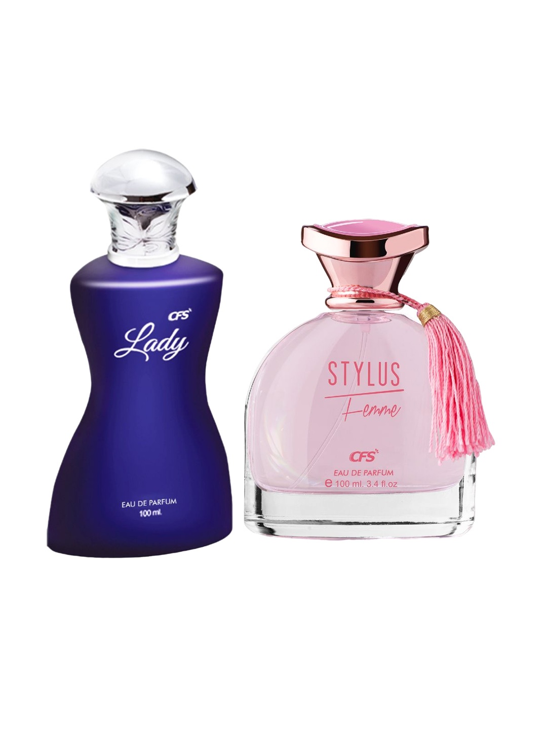 

CFS Set Of 2 Lady Eau De Perfume & Stylus Pink Long Lasting Perfume - 100ml Each, Blue