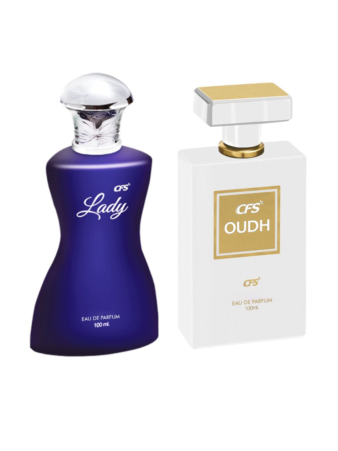 

CFS Set Of 2 Lady & Oudh White Long Lasting Eau De Parfum - 100ml Each, Blue