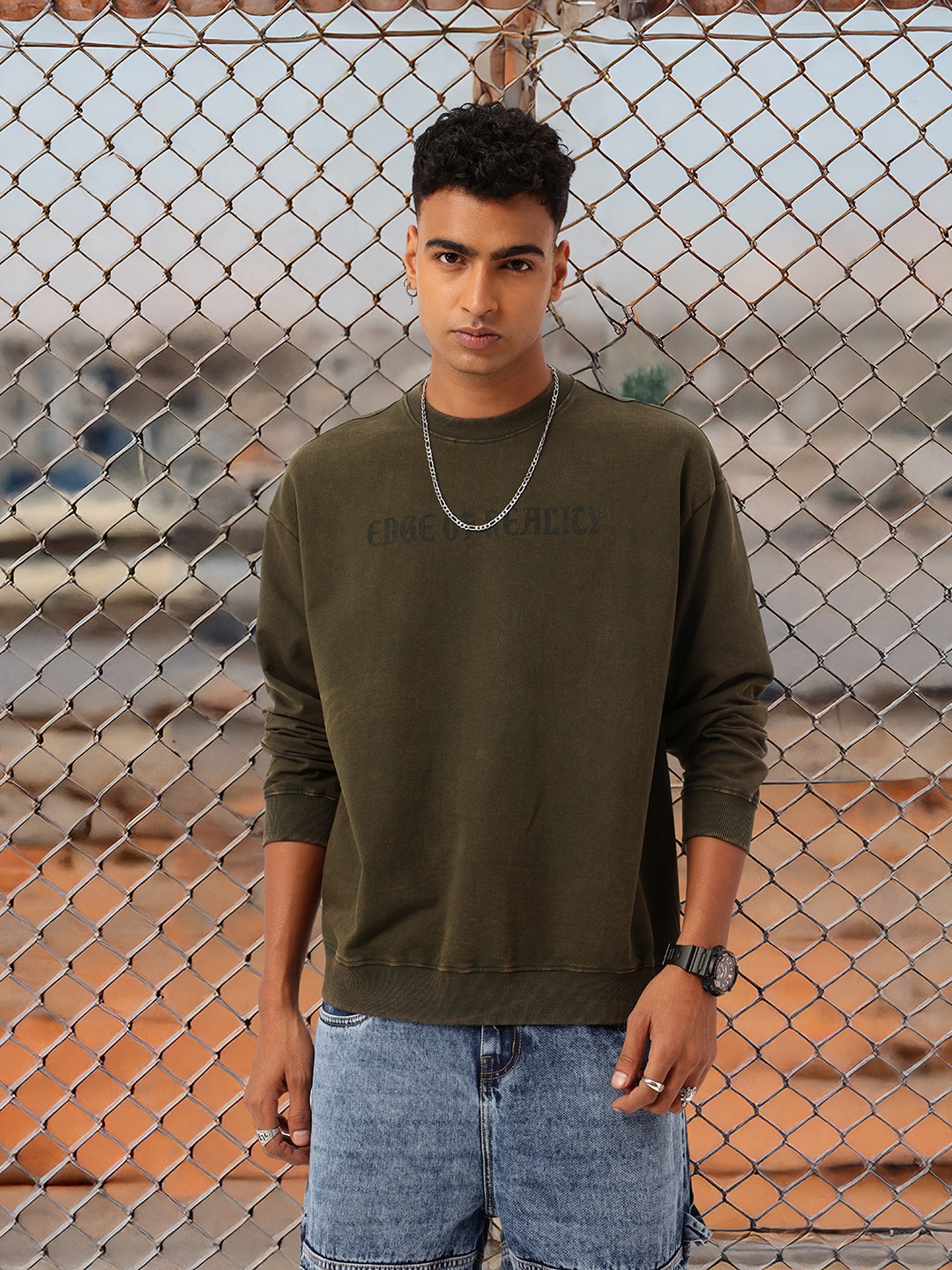 

Kook N Keech Its Baggy On The Streets Printed Sweatshirt, Olive