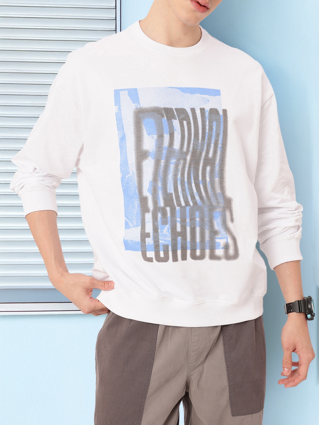 

Kook N Keech Street Vibe Printed Relaxed Fit Sweatshirt, White