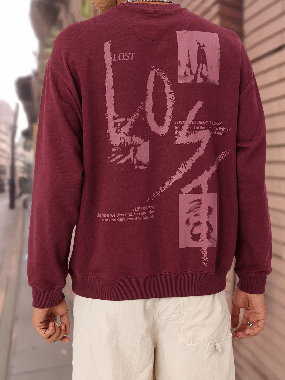 

Kook N Keech Street Touch Printed Relaxed Fit Sweatshirt, Maroon