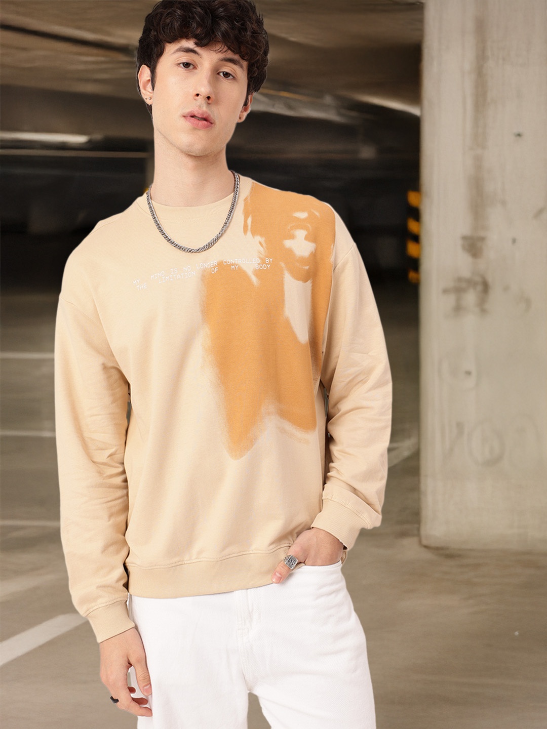 

Kook N Keech Streetwear Meets Abstract in Seoul Printed Sweatshirt, Beige