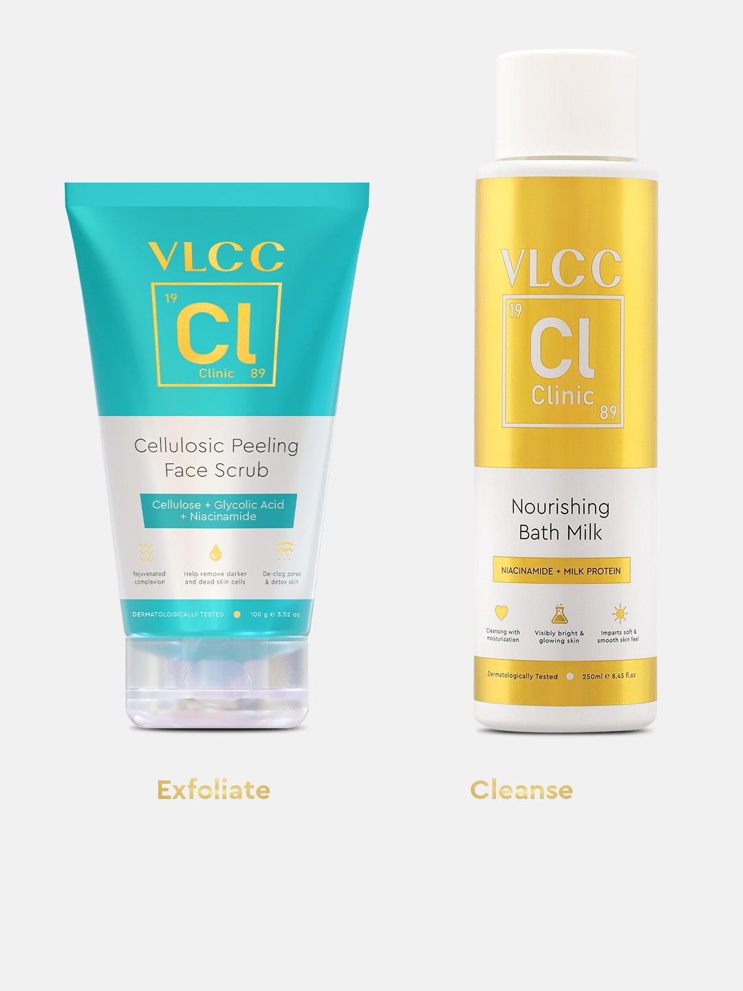

VLCC Clinic No More Tan Combo with Peeling Scrub & Bath Milk, Yellow