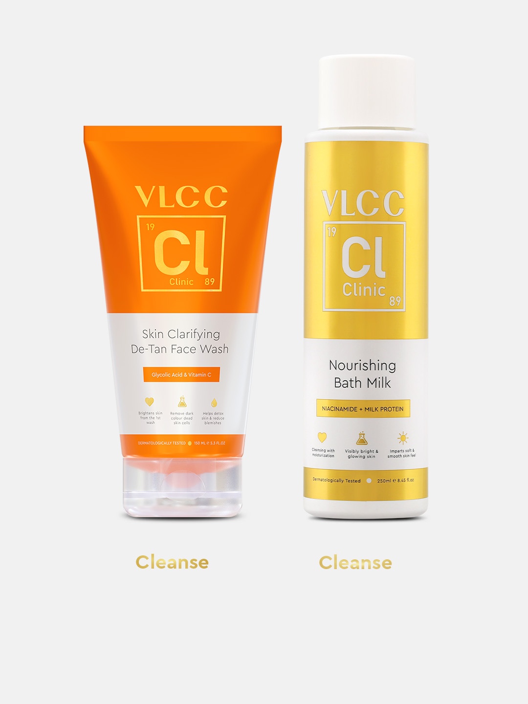 

VLCC Clinic Bright & Beautiful Combo with Facewash and Bath Milk, Yellow