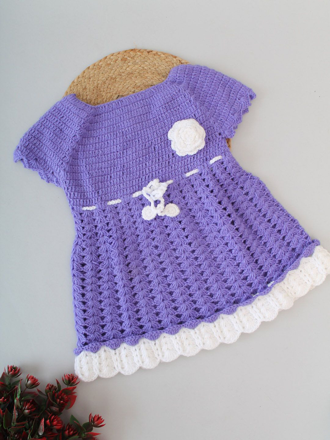 

Woonie Girls Self Design Fit & Flare Dress, Purple