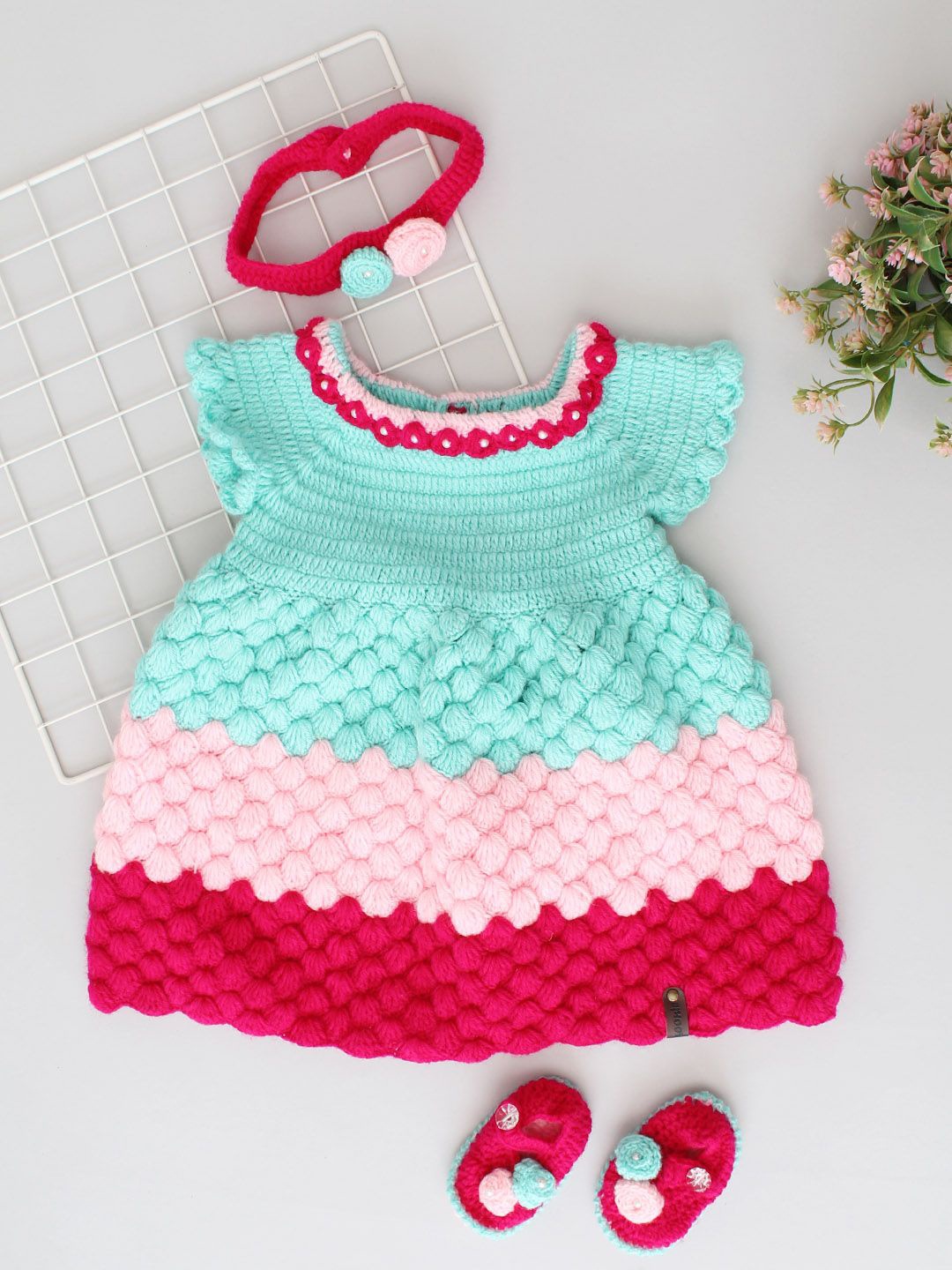 

Woonie Girls Fit & Flare Dress with Headband and Matching Booties, Multi