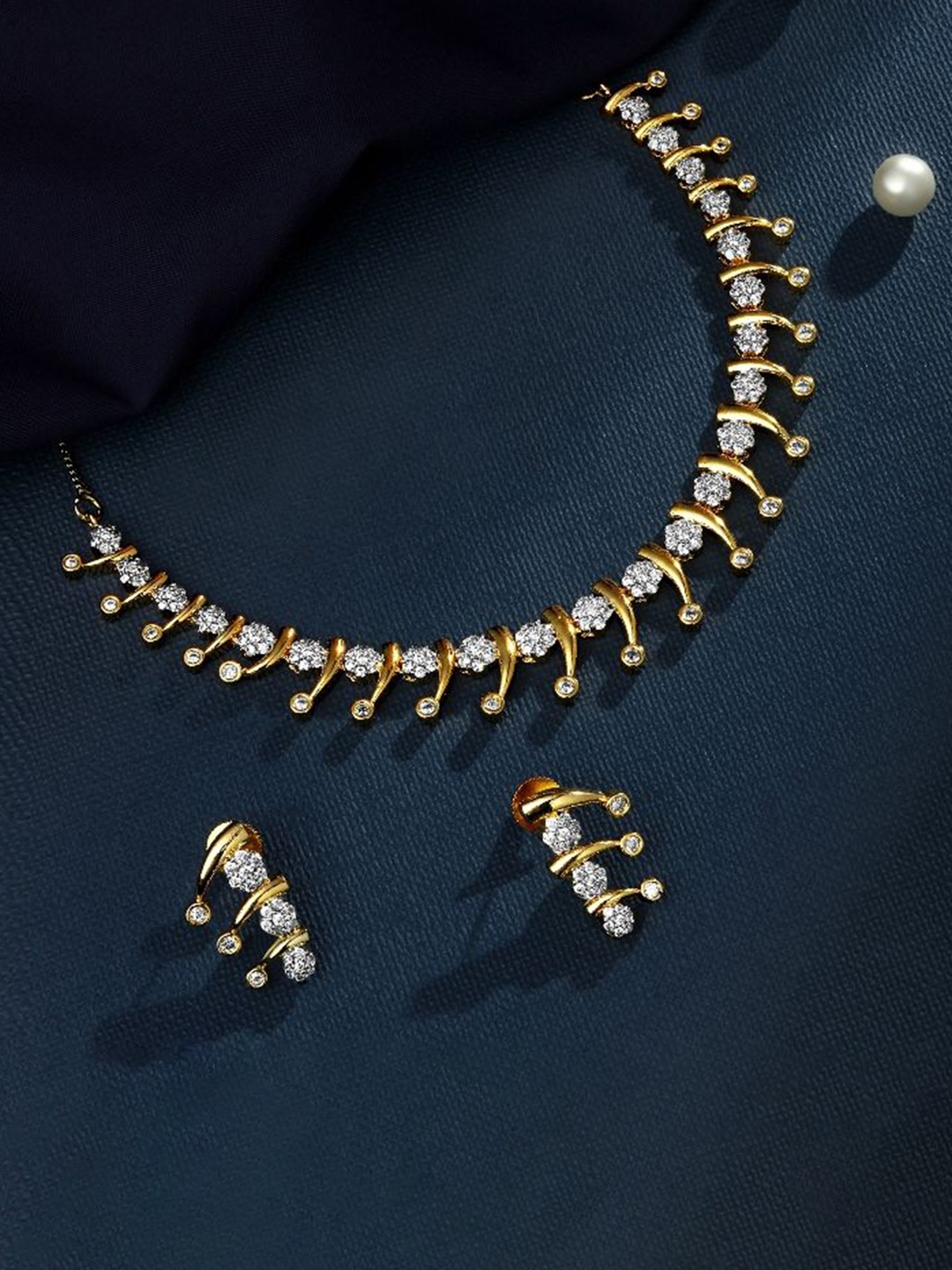 

Cierra Exclusive Gold-Plated AD Stone Studded Jewellery Set