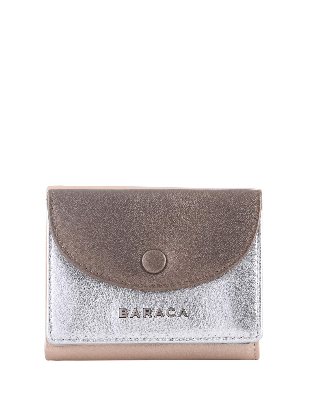 

Baraca Women Colourblocked Leather Three Fold Wallet, Pink
