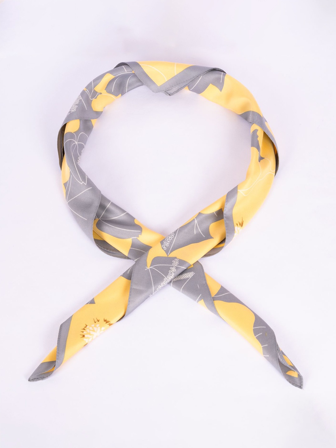 

Beau Design Women Floral Printed Scarf, Yellow