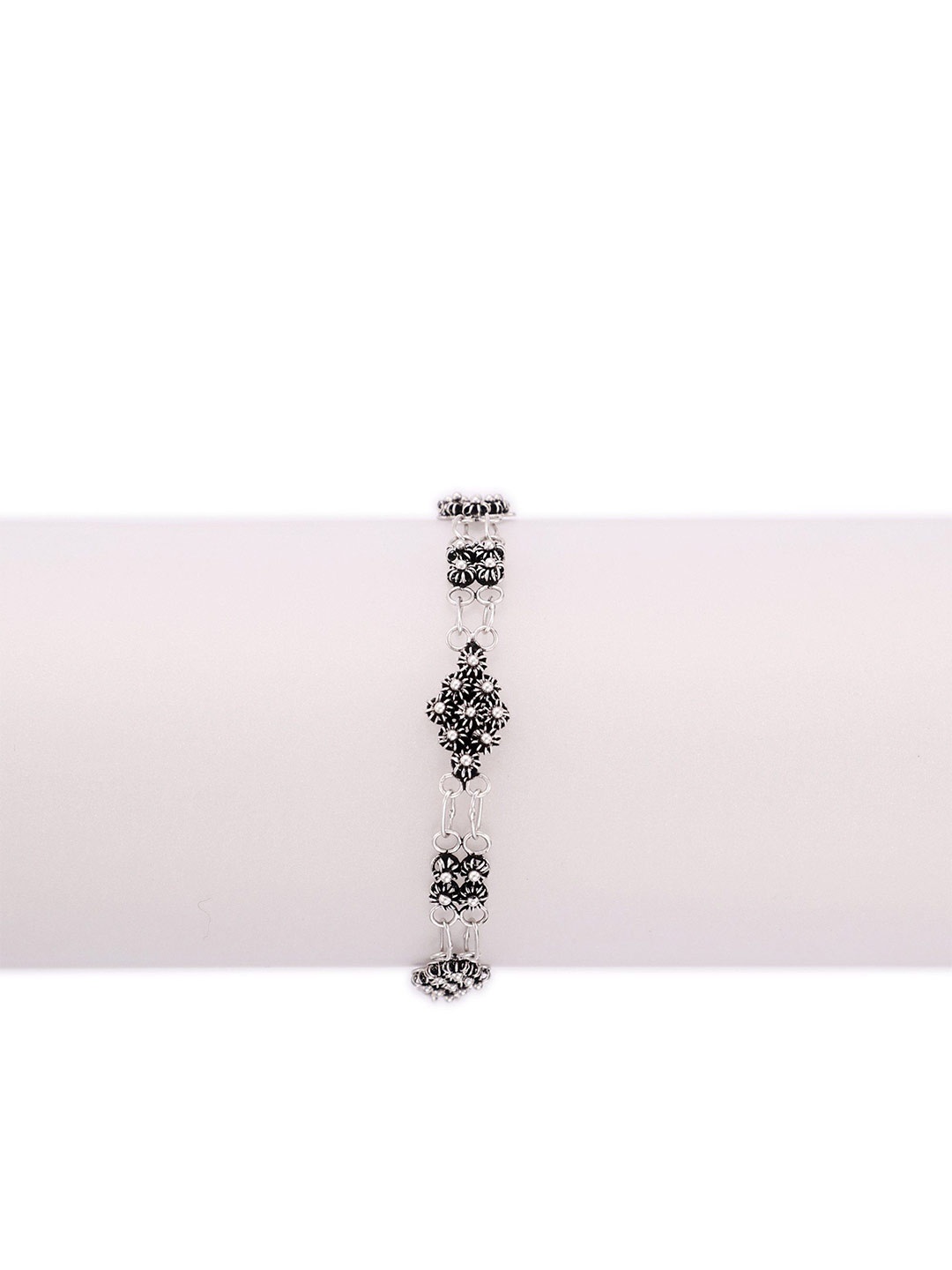 

Exotic India Sterling Silver Floral Design Bracelet