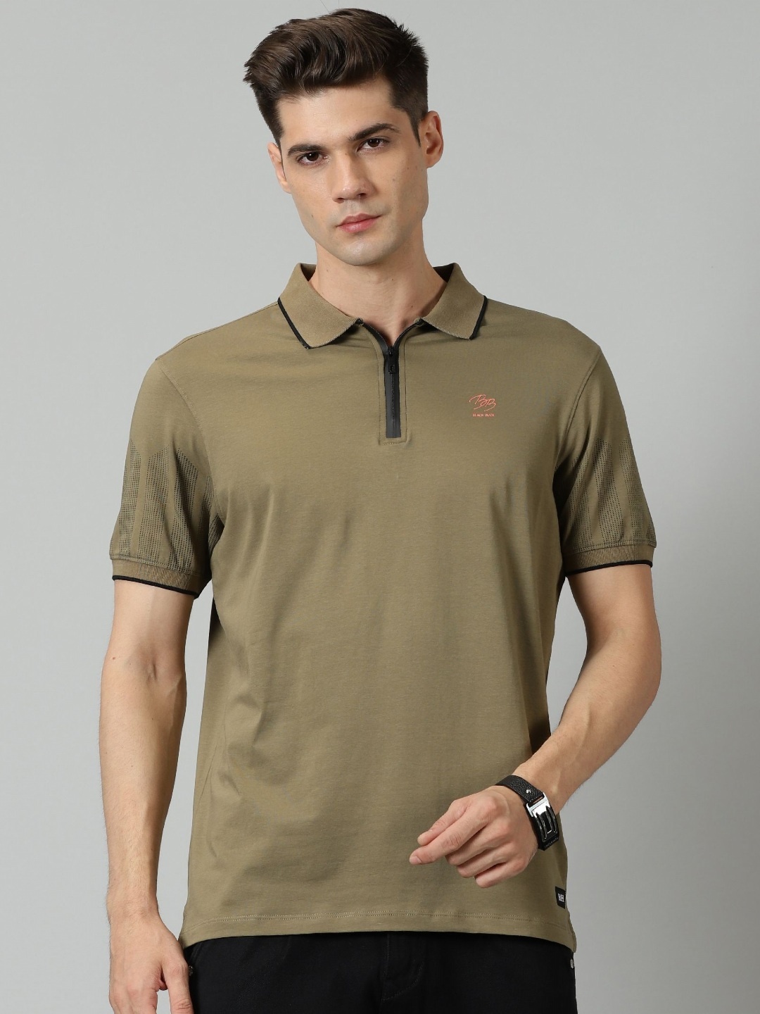 

BLACK BUCK Men Polo Collar Super Soft Cotton Tshirt, Green