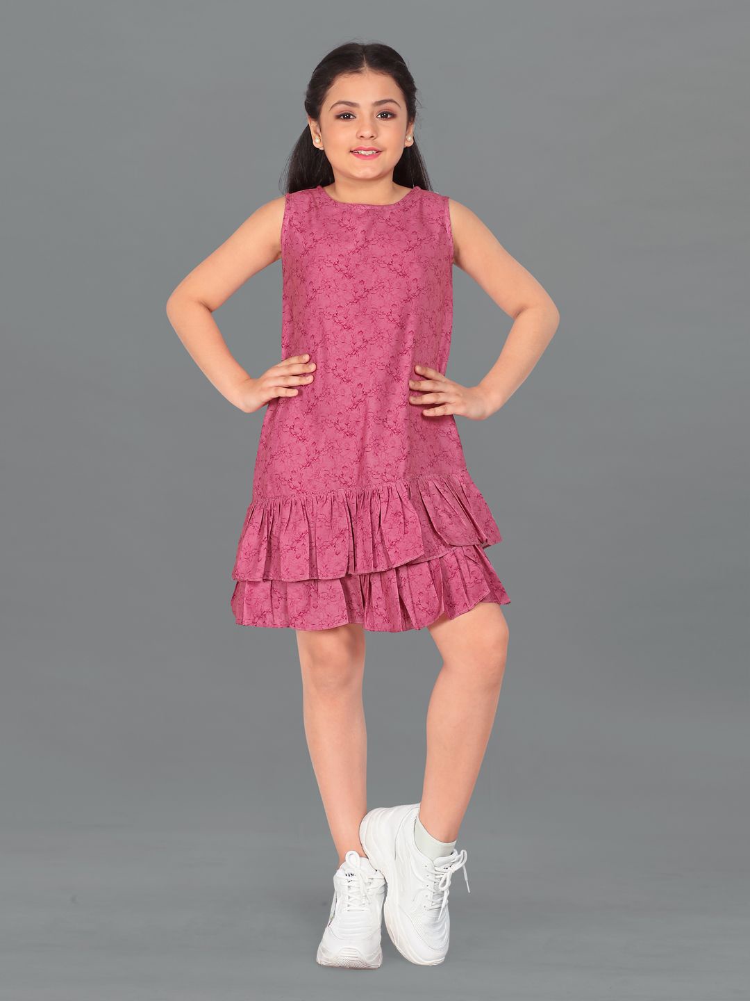 

BAESD Girls Crepe Drop-Waist Flowy Dress, Pink