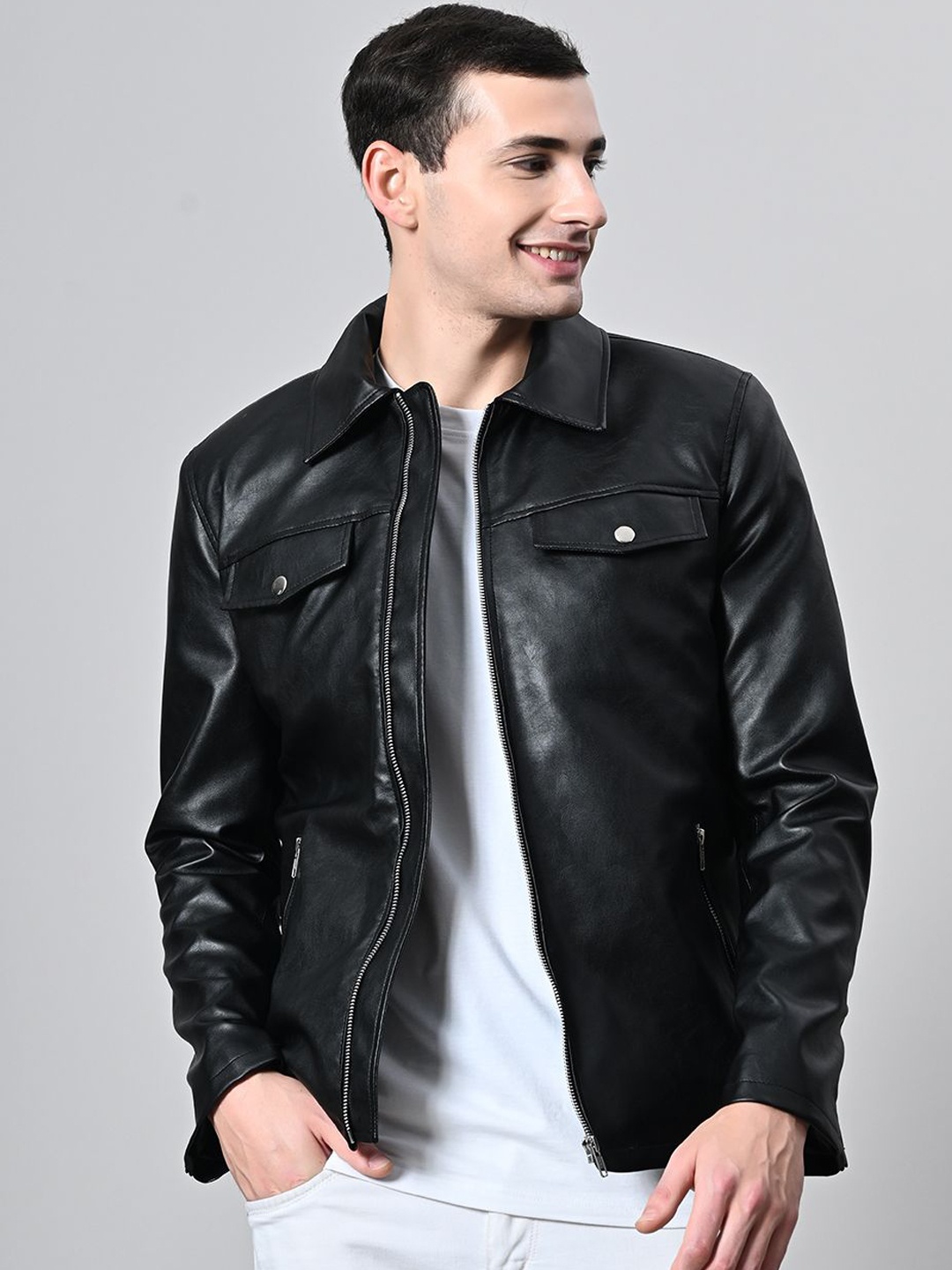 

TBOJ Men Camouflage Lightweight Crop Open Front Jacket, Black