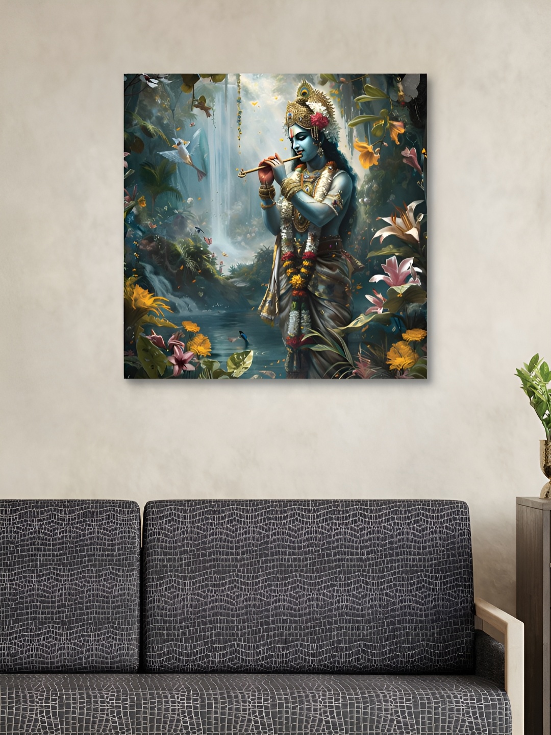 

HOOMDECO Green & Blue Canvas Religious Wall Art