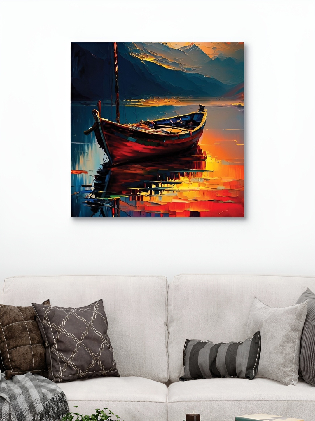 

HOOMDECO Orange & Blue Canvas Wall Art