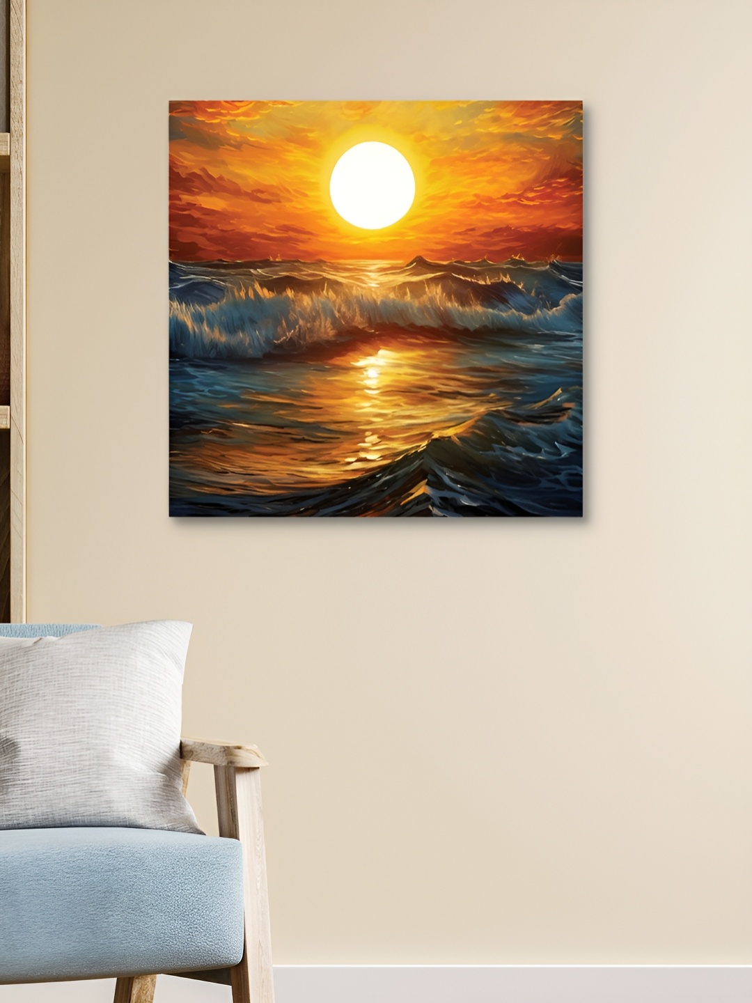 

HOOMDECO Orange & Blue Canvas Wall Art