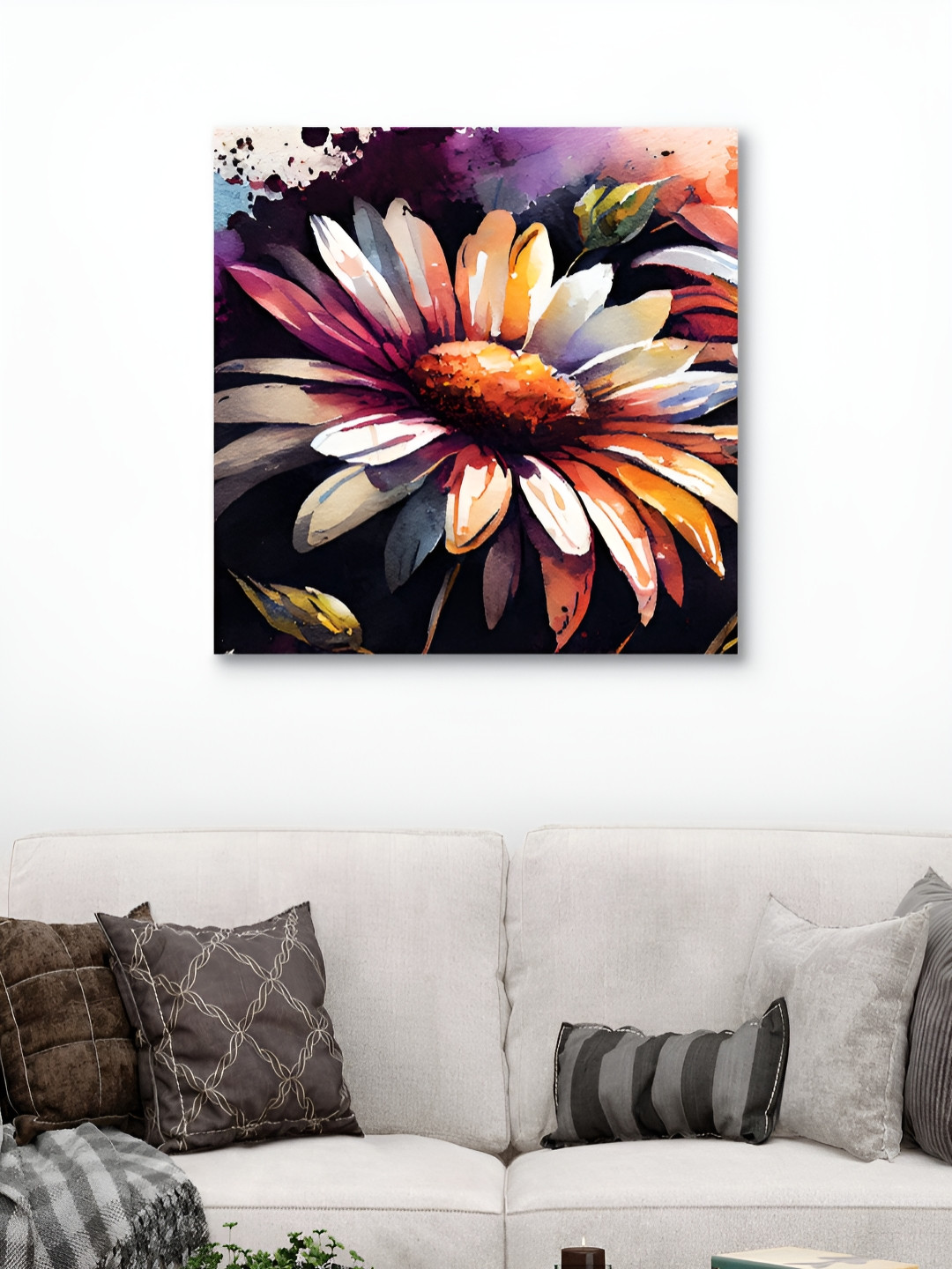 

HOOMDECO White & Pink Floral Canvas Wall Art