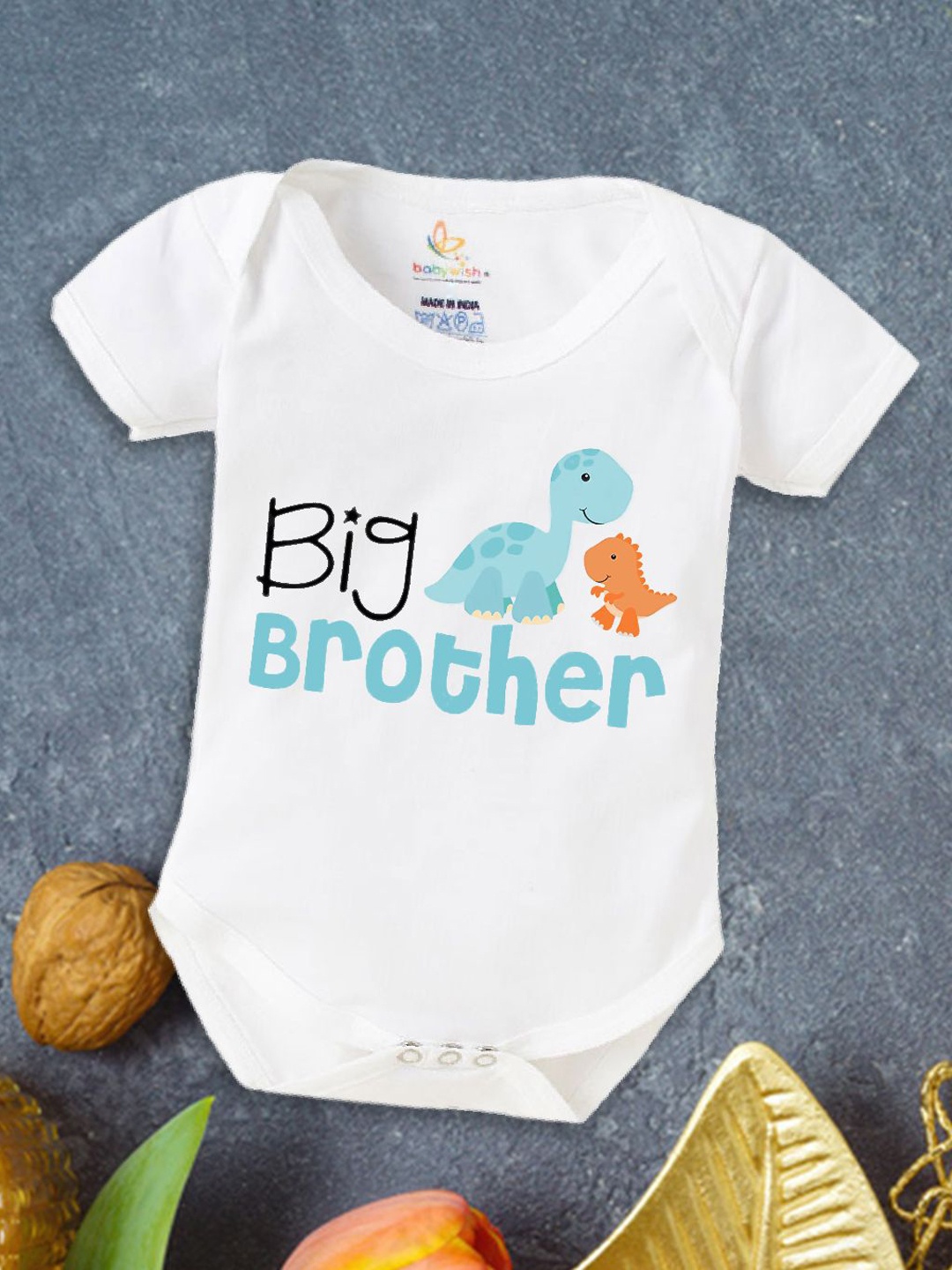 

Babywish Infants Printed Cotton Bodysuit, White