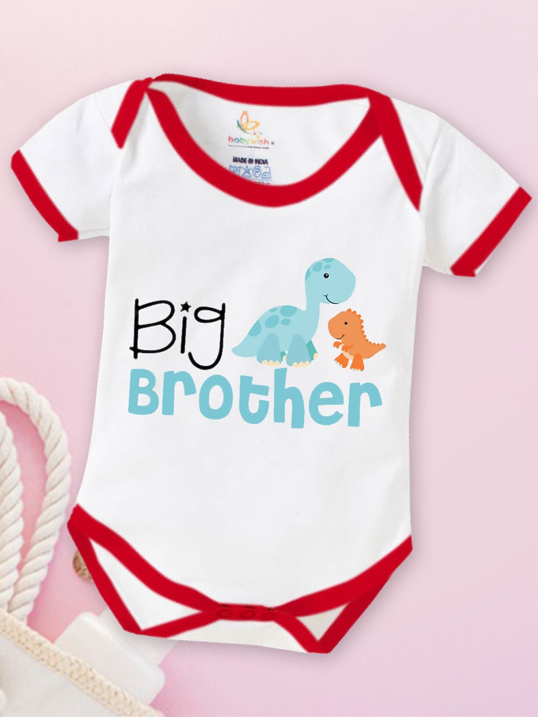 

Babywish Infants Printed Cotton Bodysuit, White