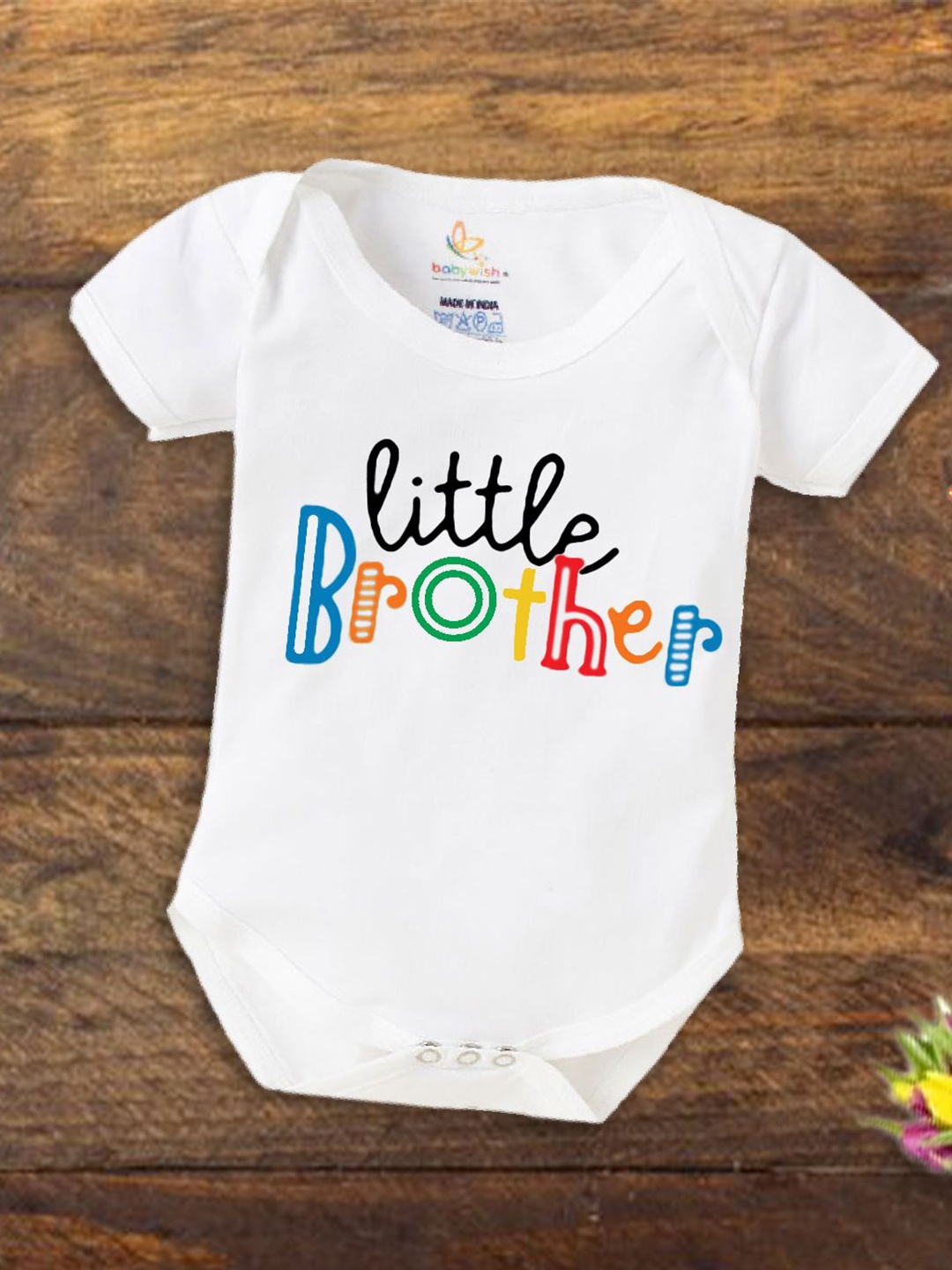

Babywish Infants Printed Cotton Bodysuit, White