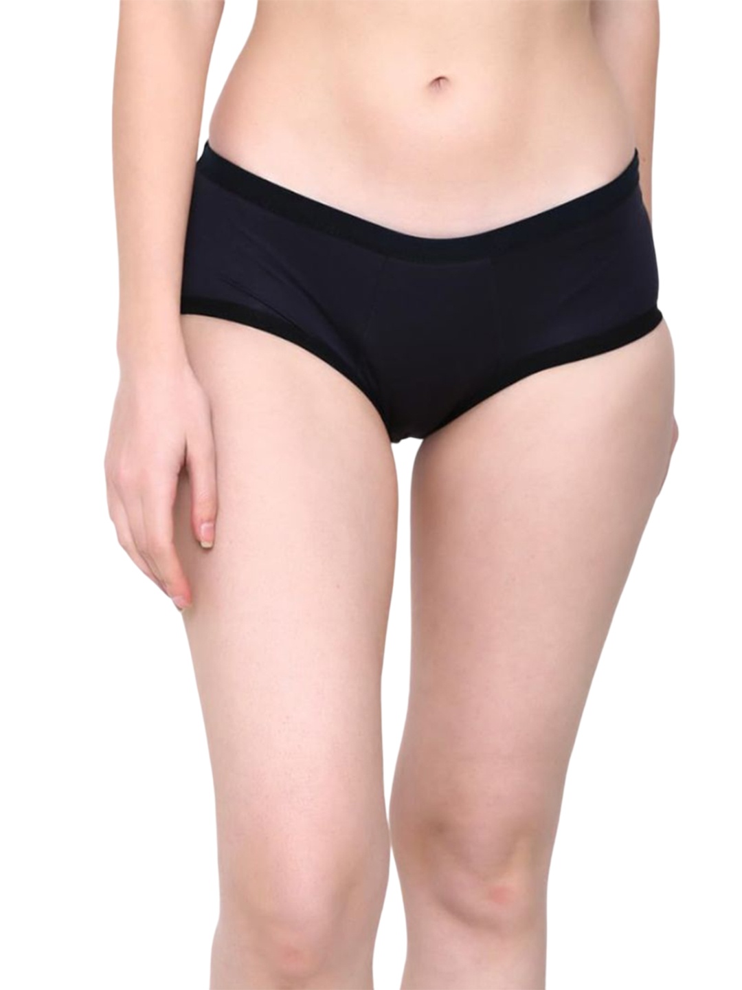 

CareDone Washable and Reusable Mid Rise Leak-Proof Cotton Period Brief, Black