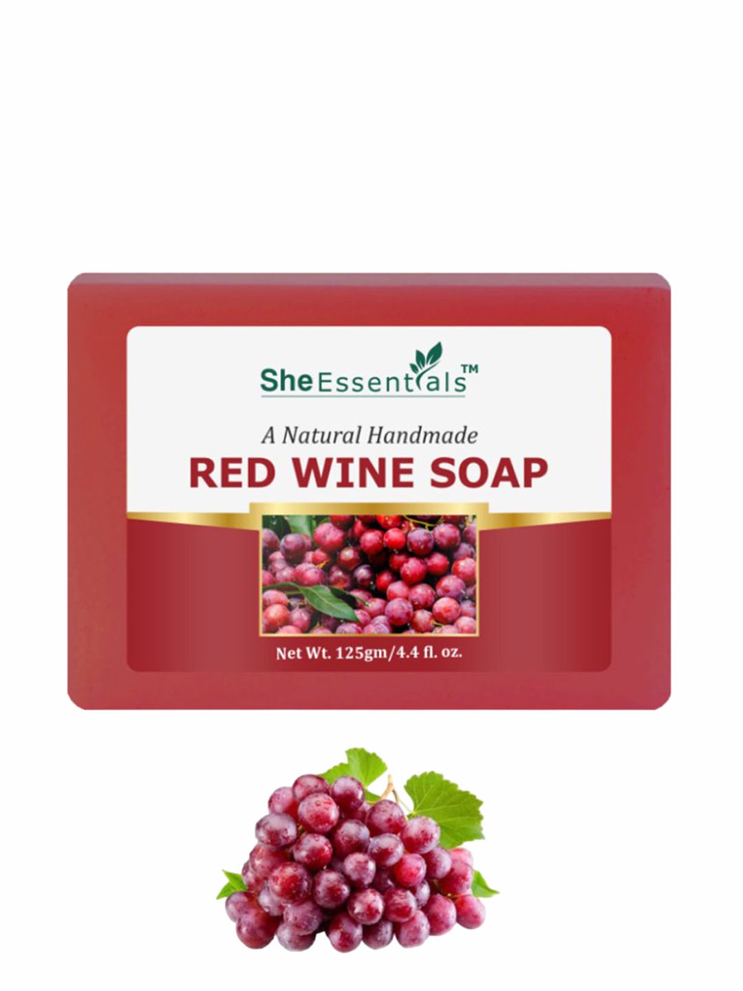 

She Essentials Natural Handmade Red Wine Bath Soap - 125 g