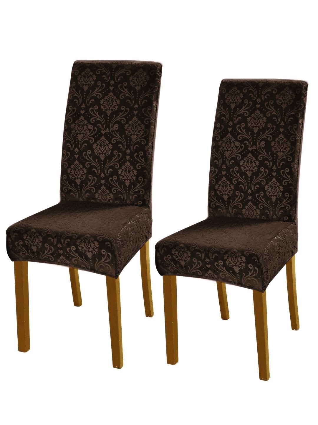 

HOKIPO Brown 2 Pieces 200 GSM Velvet Stretchable Chair Covers