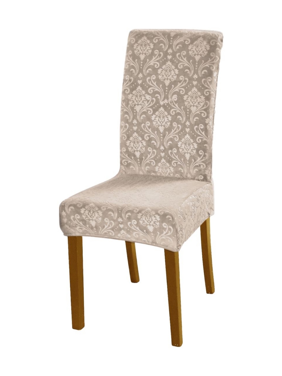 

HOKIPO Camel Brown Embossed Velvet 200 GSM Stretchable Chair Cover