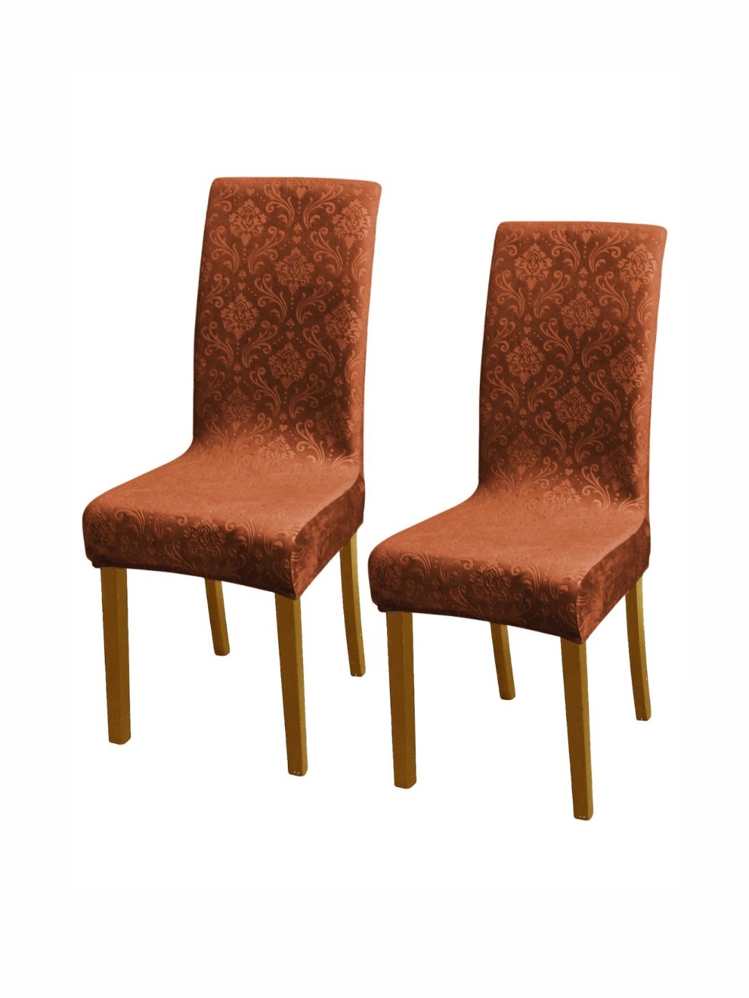 

HOKIPO Brown 2 Pieces Embossed Velvet 200GSM Stretchable Chair Covers