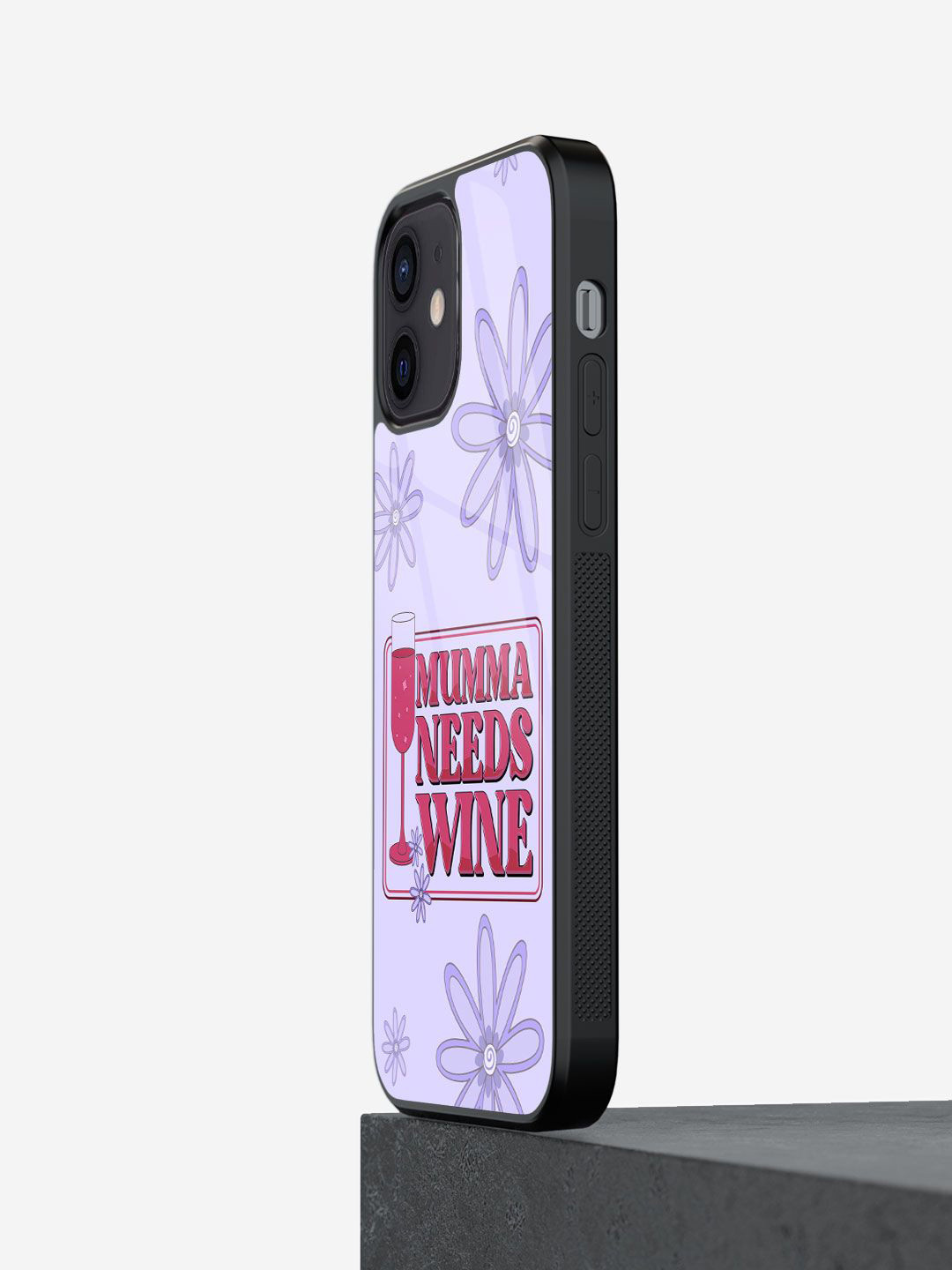 

macmerise Floral Printed iPhone 12 Back Case Mobile Accessories, Violet