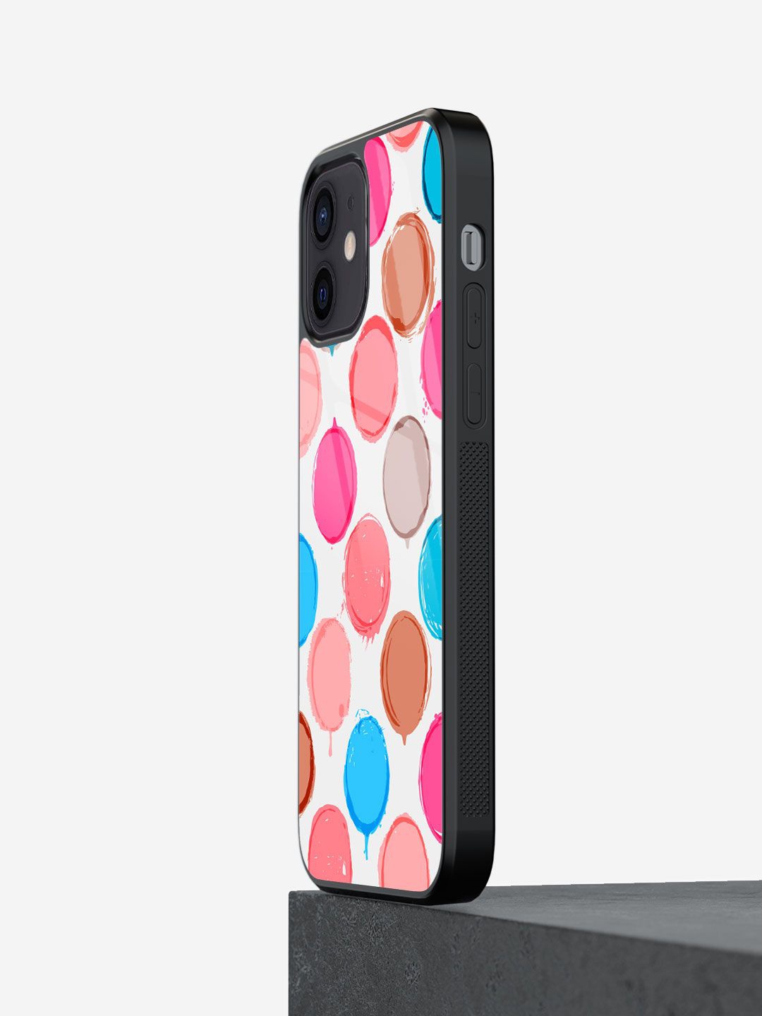 

macmerise Geometric Printed iPhone 12 Mini Back Case Mobile Accessories, White
