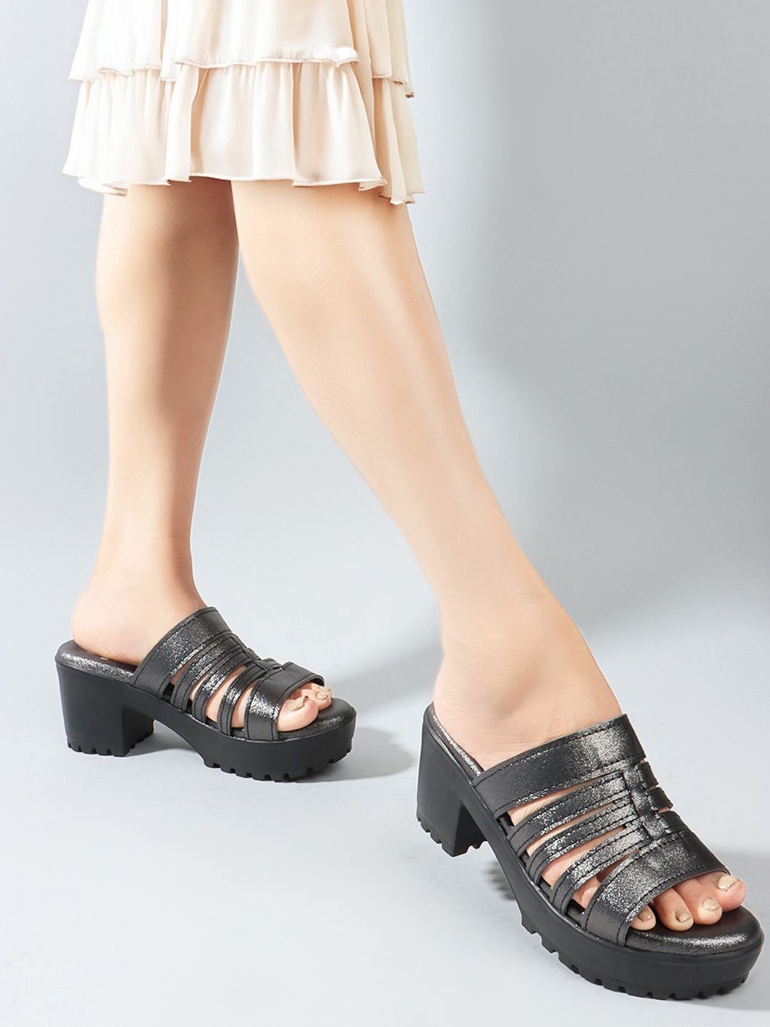 

Carlton London Women Textured Block Heels, Black