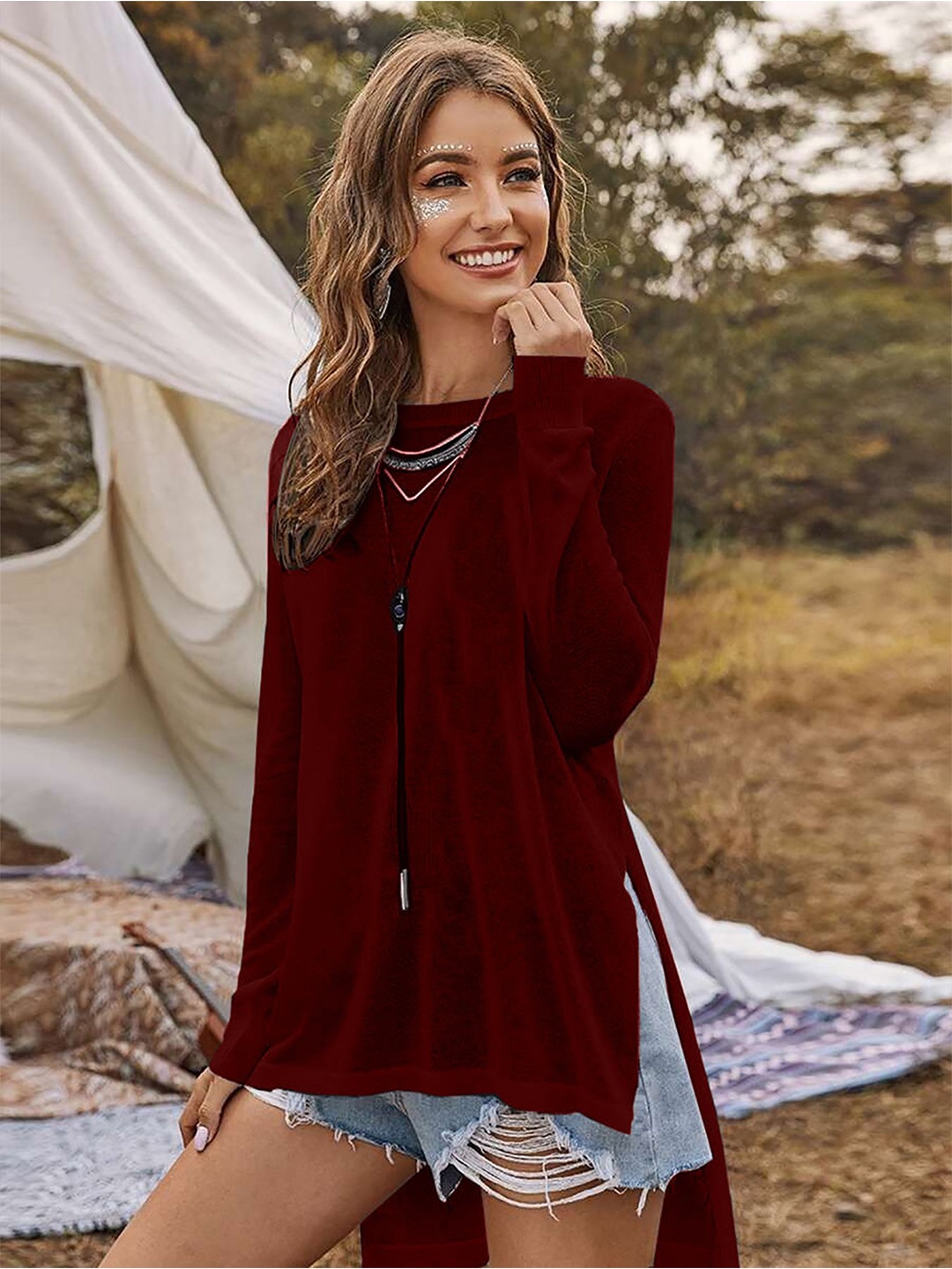 

Dream Beauty Fashion Top, Maroon