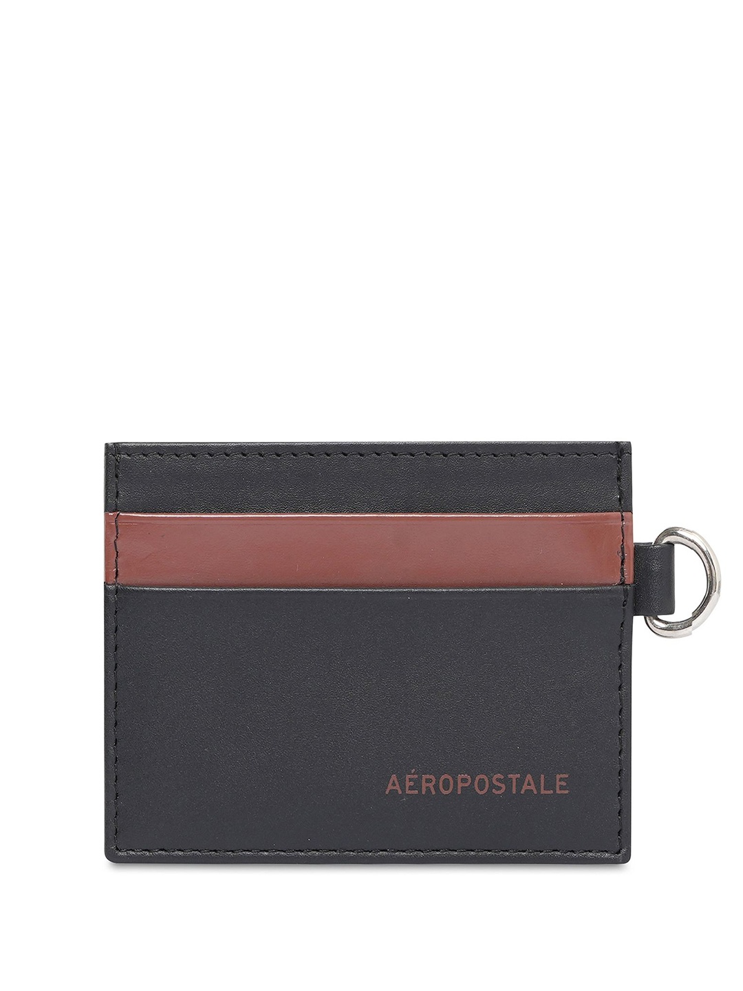 

Aeropostale Men Leather Card Holder, Black