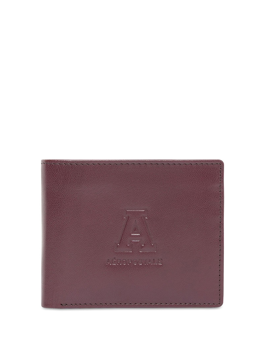 

Aeropostale Men Leather Two Fold Wallet, Maroon